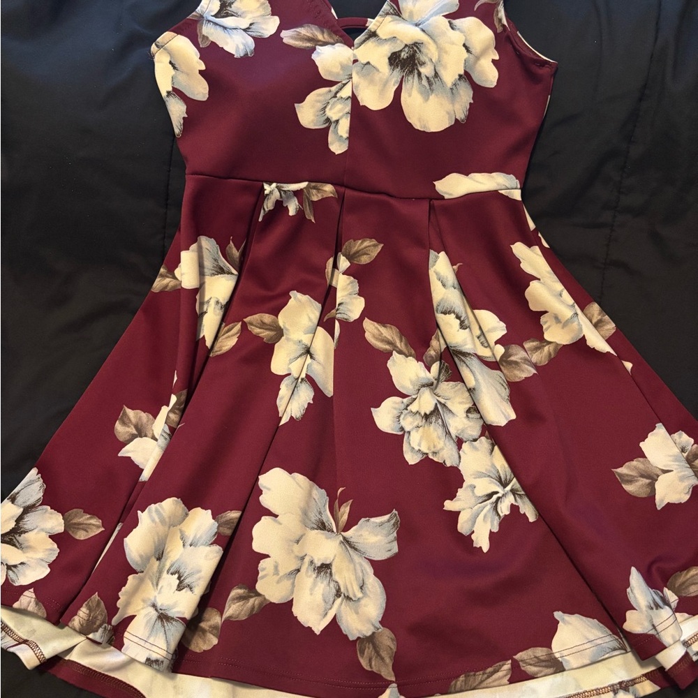 Papaya Red and White Mini Dress